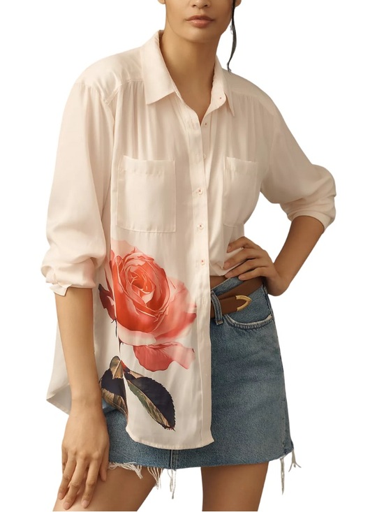 Anthropologie Tops - Anthropologie Brielle Relaxed Buttondown Blouse NWT